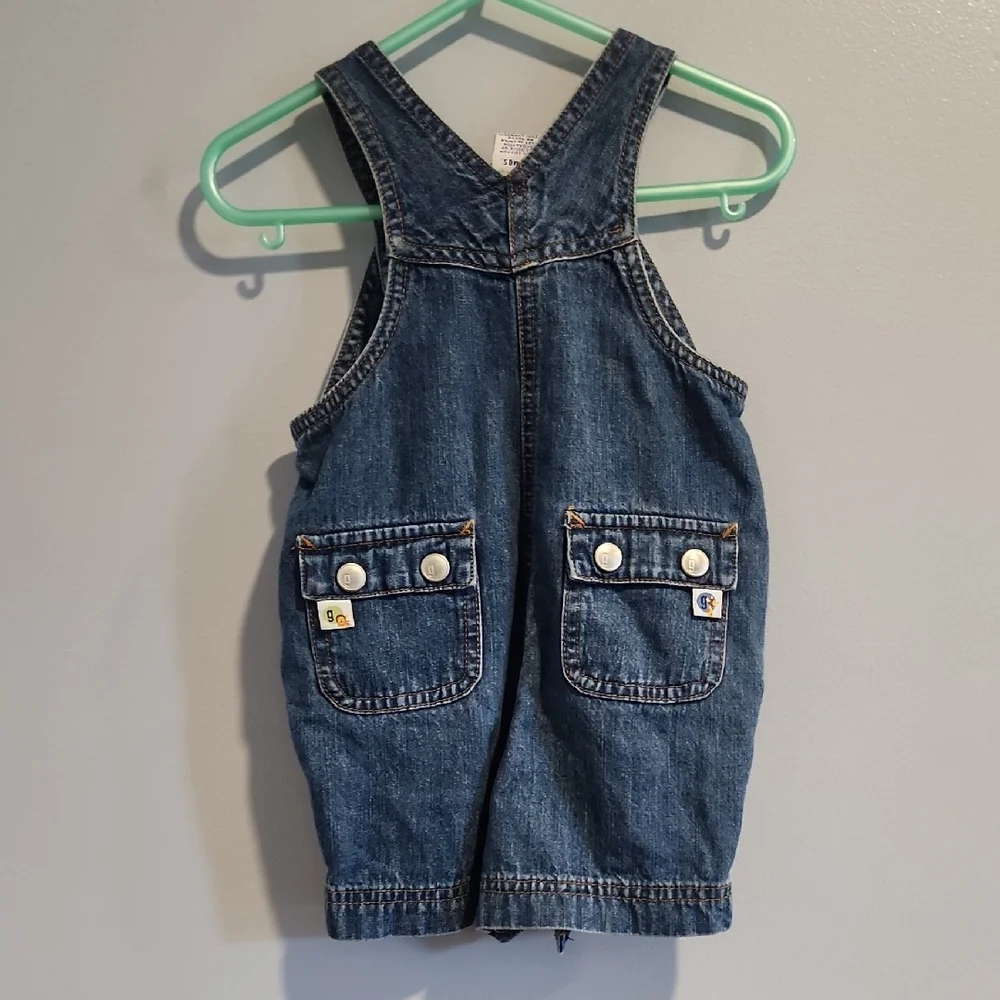 Gymboree Vtg Denim Overalls with Colorful Embroidery Planes